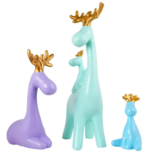 Reindeer Family Statue for Home Decor (Set of 3) - Image 2