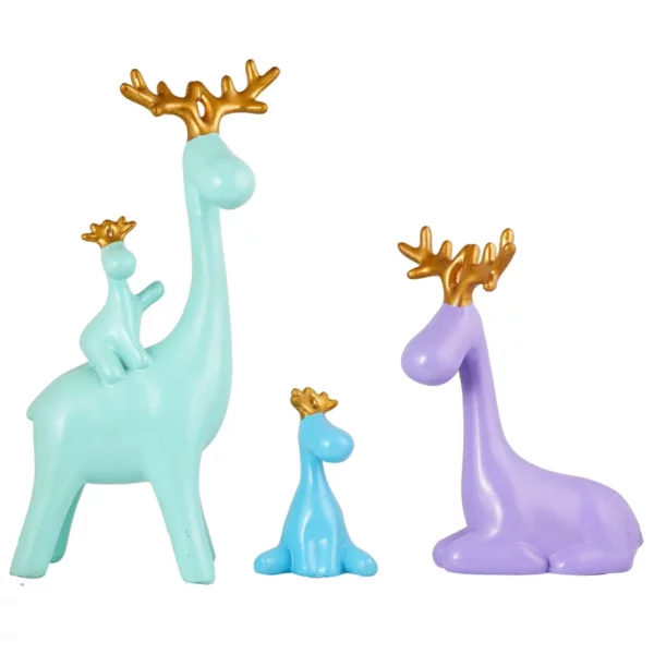 Reindeer Family Statue for Home Decor (Set of 3)