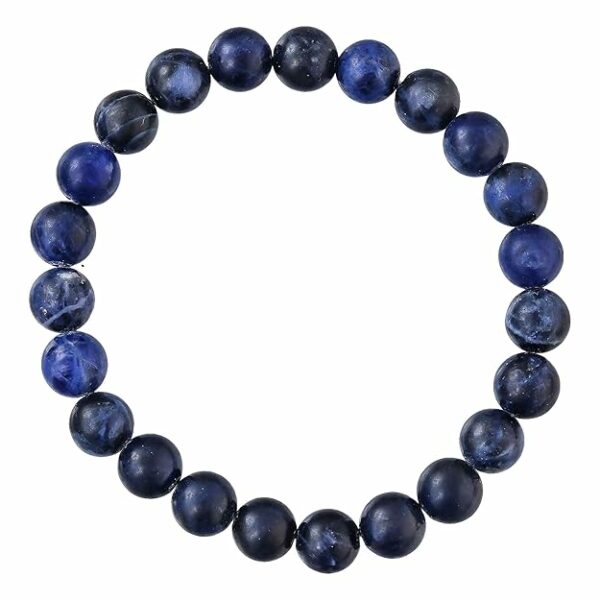 Blue Sodalite - Stone of Wisdom - Handmade Yoga Stretch Elastic Bracelet Natural Stone Crystal Healing Power Energy Gifts for Unisex Adult 8mm Gemstone - Image 3