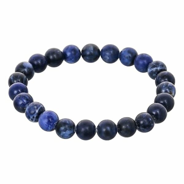 Blue Sodalite - Stone of Wisdom - Handmade Yoga Stretch Elastic Bracelet Natural Stone Crystal Healing Power Energy Gifts for Unisex Adult 8mm Gemstone - Image 2