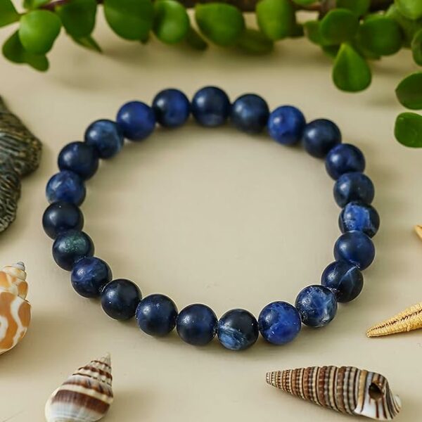 Blue Sodalite - Stone of Wisdom - Handmade Yoga Stretch Elastic Bracelet Natural Stone Crystal Healing Power Energy Gifts for Unisex Adult 8mm Gemstone