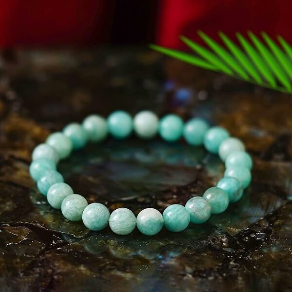 Amazonite Bracelet for Women Men's Gifts - Protection Healing Crystal Bracelet - 8mm Gemstone Beaded Adjustable - Image 2